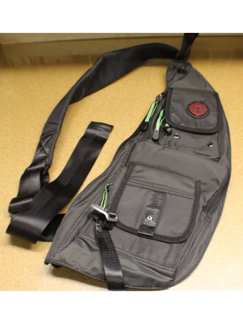 NICGID Dark Gray Tactical Sling Backpack Crossbody Chest Bag Mult Pocket Utility